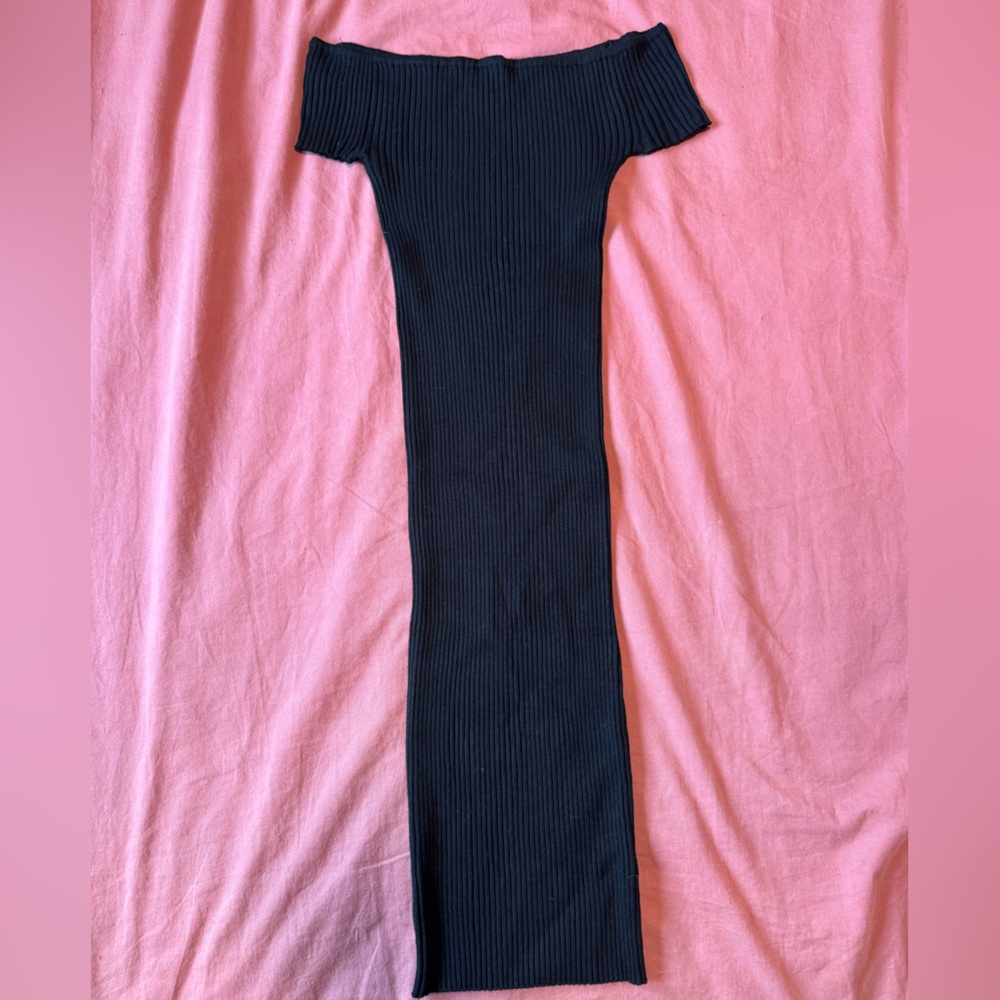 Black Ribbed tight stretchy dress